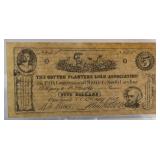 Cotton Planters Five Dollar Loan Bill Believed to