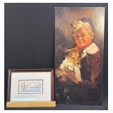 Framed Ray Hill Print and Good Pals Cardboard