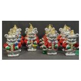 Vintage Shiny Colorful Christmas Bear Figurine