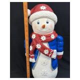 (T) LED Resin Light Up Snowman Christmas Statue