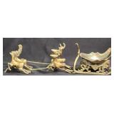 Solid Brass 4 Deer Sleigh As Shown With Box