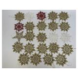 24 Snowflake Ornaments As Pictured