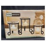Home Elements Black Metal Candle Holders with
