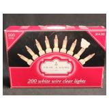 Trim A Home  200 White Wire Clear Lights IOB