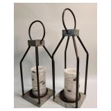 Lantern (Set of 2)  Gray/Black with Battery