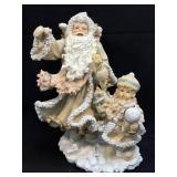 Resin Santa and Boy Figurine 11.75ï¿½