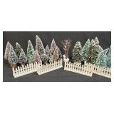 Several Assorted Christmas Village Trees and