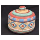 (T) Earthen Art Decorative Clay Jar With Lid