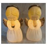 (T) 2 PC Vintage Blow Mold Praying Angel