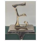 Silver Tone Letter ï¿½Eï¿½ Initial Christmas Holiday
