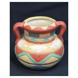 (T) Earthen Art Decorative Clay Double Handled