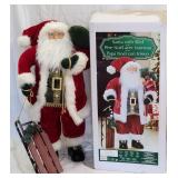 (T) Santa with Sled Weighted 22" Wide x 36" Tall x