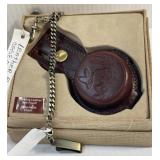 Leather Pocket Watch Case With Detachable Chain