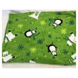 Penguin and Polar Bear Plush Throw As Pictured
