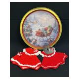 Christmas Collector Tin, Crocheted Doll Dresses