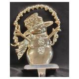 Metal Weighted Snowman Stocking Holder
