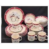 Stoneware Dinnerware  Snowman Set Including 6