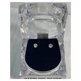 Pierced Earrings in Sterling Silver With CZ