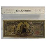 99.9 Pure 24K Carat Gold Plated Novelty 2.00 Bill