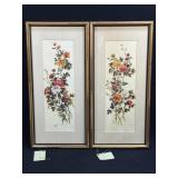 (T) Signed and Framed Ho-Chu Floral Prints In