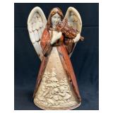 Stoneware Musical Angel Figure Lovely Large Piece