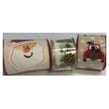 3 Rolls Of Christmas Wire Edge Ribbon