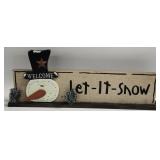 Wooden Let It Snow Sign 25"