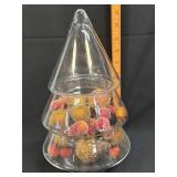 Faux Sugar Beaded Fruit Pieces In a Vintage Glass