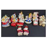 Vintage Blow Mold Christmas Tree Ornaments Set of