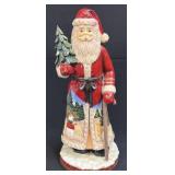 Santa Claus Figurine With Winter Scene on Coat