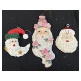 Santa Claus Ornaments As Pictured 3 Pieces