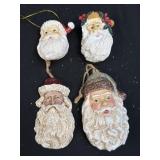 Santa Claus Ornaments As Pictured 4 Pieces