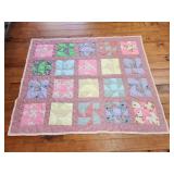 Handmade Quilt 62" x 74" Embroidered Signature as