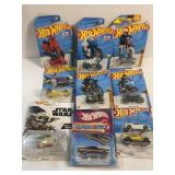 9 Assorted Hot Wheels Die Cast Cars in Blister