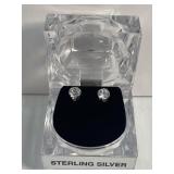Pierced Earrings in Sterling Silver With CZ