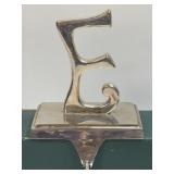 Silver Tone Letter ï¿½Eï¿½ Initial Christmas Holiday