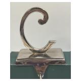 Silver Tone Letter ï¿½Cï¿½ Initial Christmas Holiday