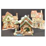3 pcs Assorted Village Pcs Including Santa