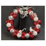 CHRISTMAS METAL RED & SILVER JINGLE BELL WITH