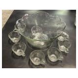 Vintage Punch Bowl Set Anchor Hocking Savannah