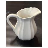 White Ceramic Fluted Pitcher