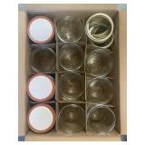 (12) Wide Mouth Tapered Pint Jars