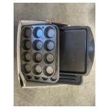 Lot Of Assorted Muffin Pans, Baking Sheets,