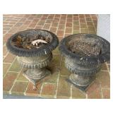 (2) Cast Iron Planters