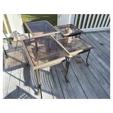 4 Patio Tables w glass tops
