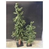 (2) Christmas Trees Largest Being 36" Tall