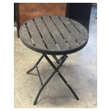 18" Black Metal Folding Bistro Table