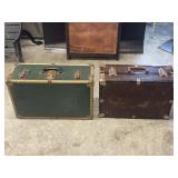 (2) Assorted Trunk/Suitcases (Green One Won