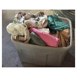 18 Gallon Rubbermaid Tote and Assorted Sheets