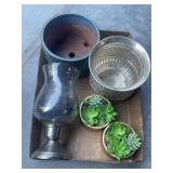 Tray Lot Of Assorted Planters